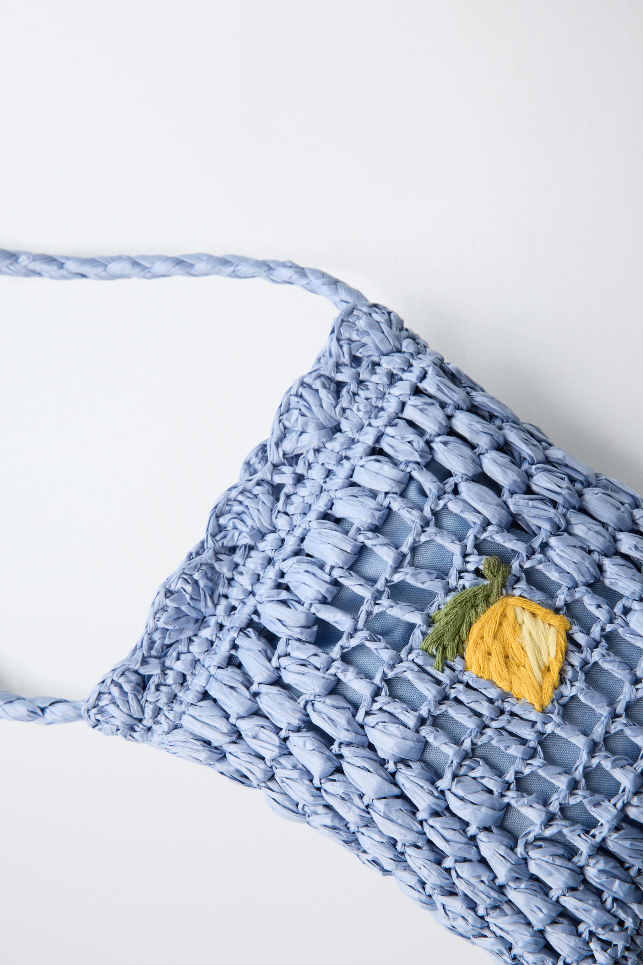 SAC BANDOULIÈRE EFFET RAFIA FRUITS